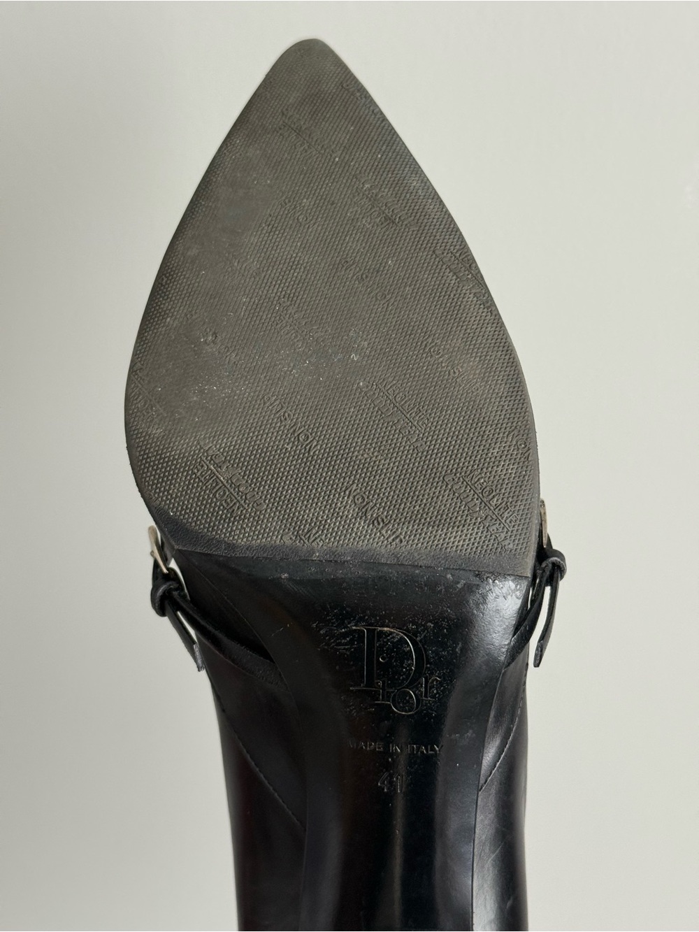 DIOR Black Leather Pointed-Toe Heels - Picture 8 of 8